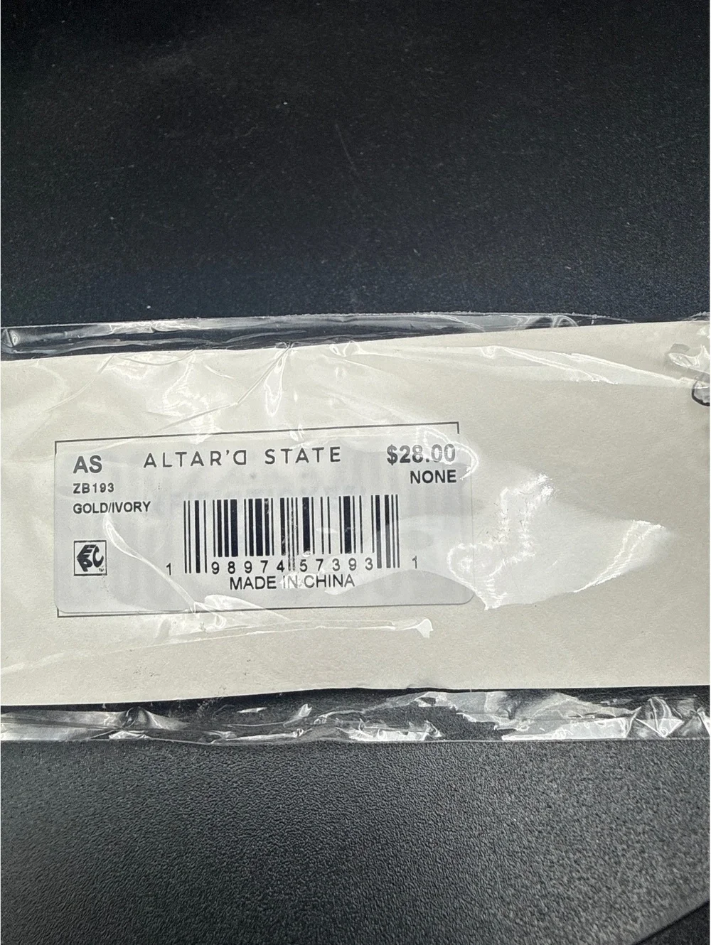Altar'd State Gold/Ivory Watch Band with Cross Charm